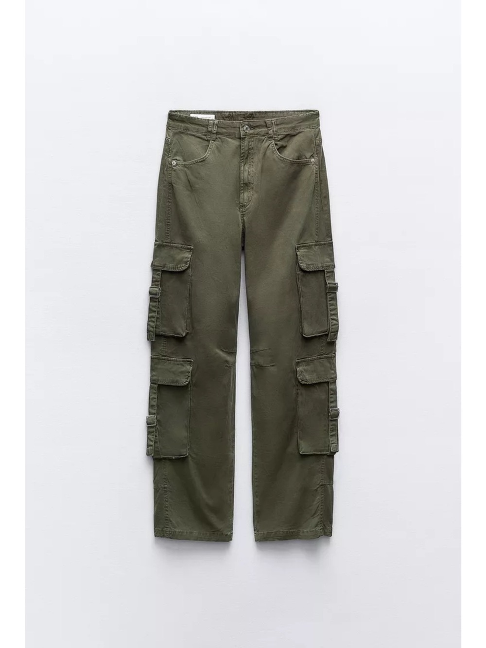 Zara Olive Green Cargo Utility Pants